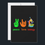 Cartão De Festividades Peace Love Biology Microscope Painter Science Tea<br><div class="desc">Peace Love Biology Microscope Painter Science Tea</div>