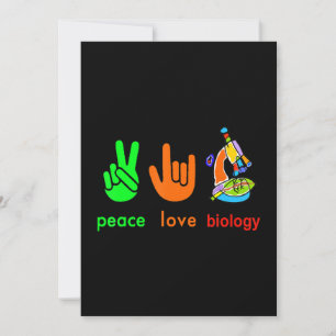 Cartão De Festividades Peace Love Biology Microscope Painter Science Tea