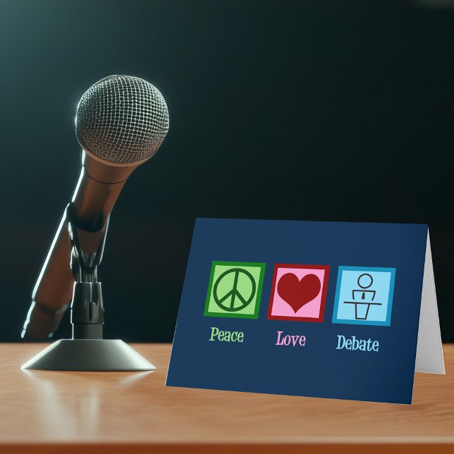 Cartão De Festividades Peace Love Debate Team (Criador carregado)