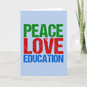 Cartão De Festividades Peace Love Education
