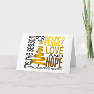 Cartão De Festividades Peace Love Hope Christmas Holiday Childhood Cancer