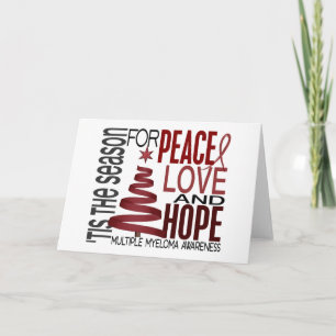 Cartão De Festividades Peace Love Hope Christmas Holiday Multiple Myeloma
