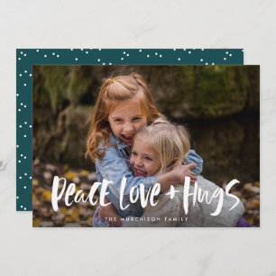 Cartão De Festividades Peace Love Hugs lettering Photo