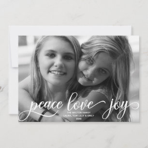 Cartão De Festividades Peace Love Joy Scandinavian Holiday Photo