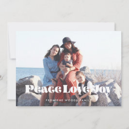 Cartão De Festividades Peace Love Joy Vintage Foto Inspiracional Retroati