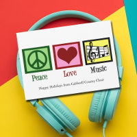 Peace Love Music Custom Banda ou Natal do Coro