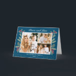 Cartão De Festividades Peace Love Winter Blue Christmas Berries 3 Photo<br><div class="desc">Envie seus desejos/mensagens de Natal com este Mistletoe Cartões com fotos Botânicos que apresentam Watercolor Floral e Berries com um pouco Dourado Confetti para realçar sua mensagem de saudação. (1) Para mais personalização, clique no link "personalizar mais" e use nossa ferramenta design para modificar esse modelo. (2) Se você prefere...</div>