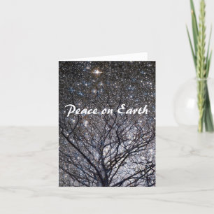 Cartão De Festividades Peace on Earth Nature Stars Christmas Card