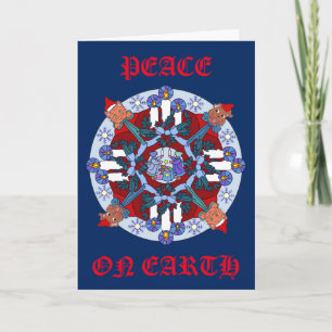 Cartão De Festividades Peace on Earth Wreath