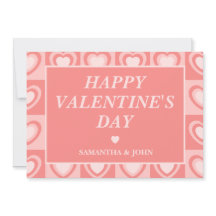 Peachy Pink Retro Hearts Valentine’s Gift