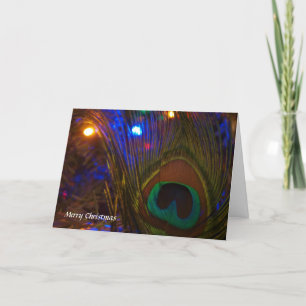 Cartão De Festividades Peacock Christmas Feather