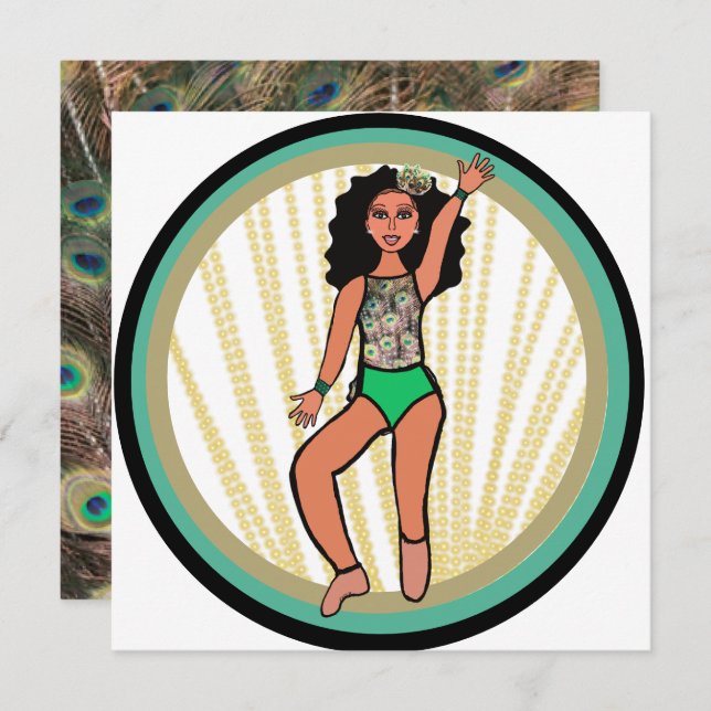 Cartão De Festividades Peacock Dancer B (Frente/Verso)