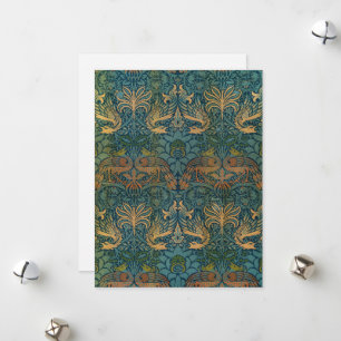 Cartão De Festividades Peacock e Dragon, 1878, por William Morris