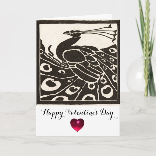 CARTÃO DE FESTIVIDADES PEACOCK PRETO E BRANCO (Frente)