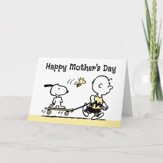 Cartão De Festividades Peanuts | Feliz Dia das Mães Skateboard (Frente)
