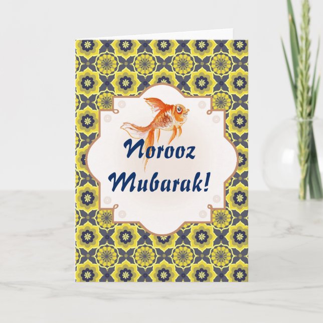 Cartão De Festividades Peixes de Norooz Mubarak Khatam (Frente)