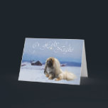 Cartão De Festividades Pekingese O Santa Noite<br><div class="desc">O Natal está chegando! Pekingese canta "Ó Santa Noite" nesta design,  criada da minha obra de arte original! Por favor,  visitem o nosso Compro e vejam todos os designs Pekingeses sobre vestuário,  novidade e presentes!</div>