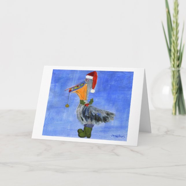 Cartão De Festividades Pelicano do Natal (Frente)