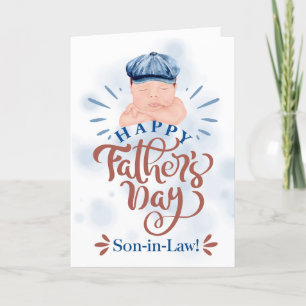 Cartão De Festividades pelo Filho na Lei do Dia de os pais Cute Baby Boy