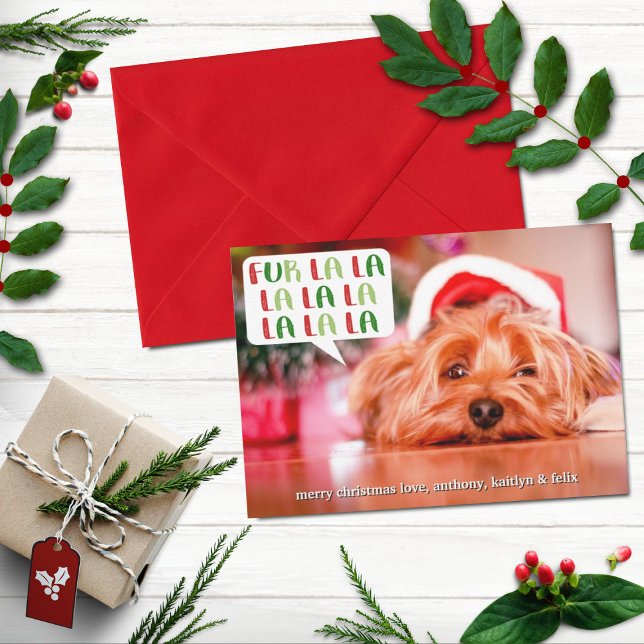 Cartão De Festividades Pelo La La La La La | Pet Holiday Photo (Criador carregado)