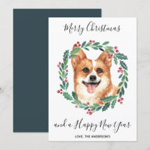 Pembroke Welsh Corgi Dog Elegante Feliz Natal