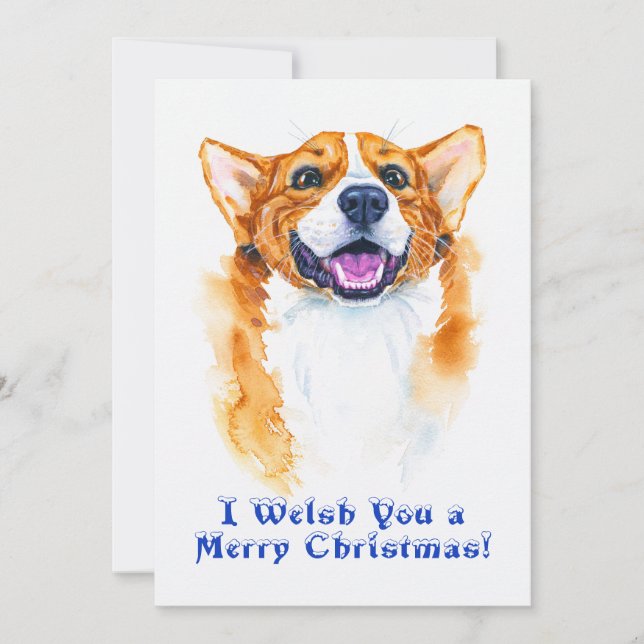 Cartão De Festividades Pembroke Welsh Corgi Dog Funny Pun De Natal (Frente)