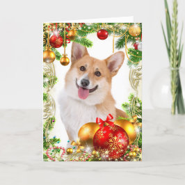 Cartão De Festividades Pembroke Welsh Corgi Natal