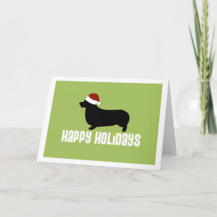 Cartão De Festividades Pembroke Welsh Corgi Santa Hat