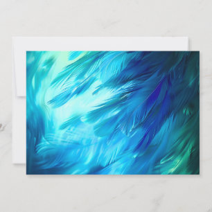 Cartão De Festividades Penacho Abstrato Verde Azul