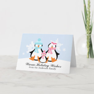 Cartão De Festividades Penguin Family Christmas Cards