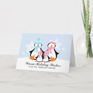 Cartão De Festividades Penguin Family Christmas Cards
