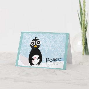 Cartão De Festividades Penguin Peace Winter Card