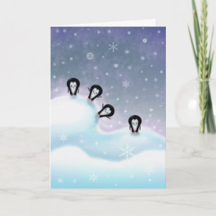 Cartão De Festividades Penguins Having Fun Christmas Card