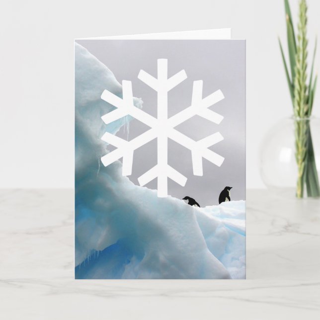 Cartão De Festividades Penquins (Frente)