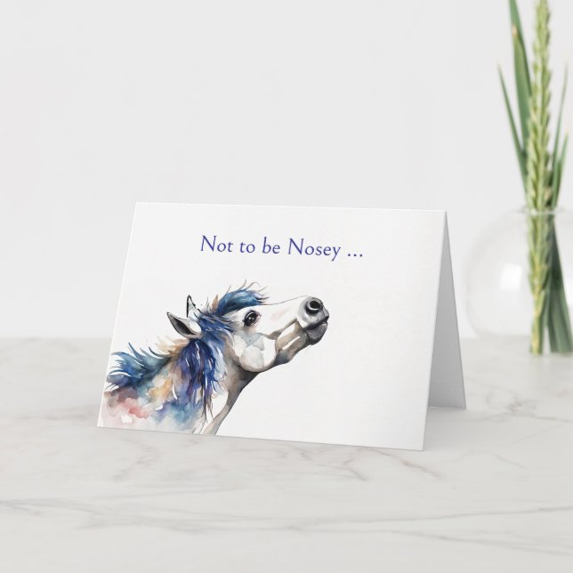 Cartão De Festividades Pensamento de Cavalo em Você Bonita e Engraçada (Frente)