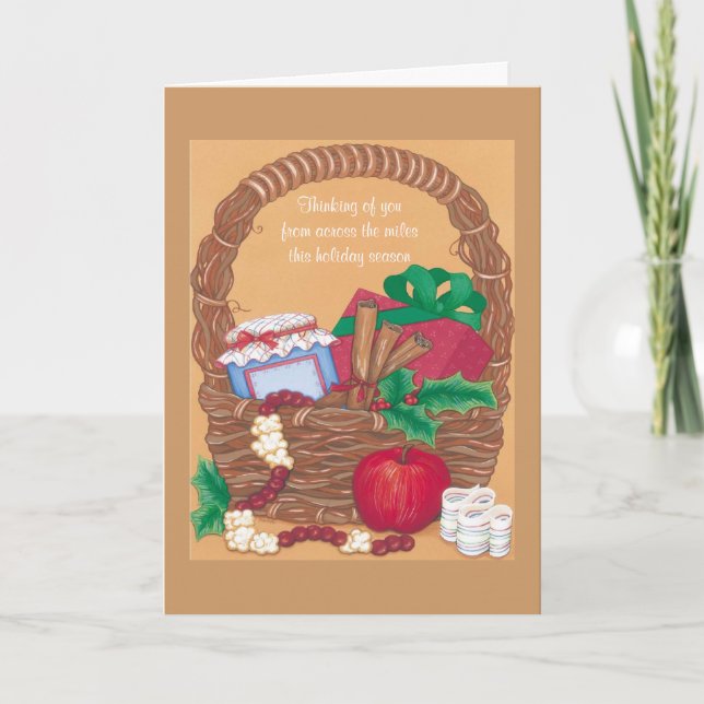 Cartão De Festividades Pensamento de você através das milhas - (Frente)