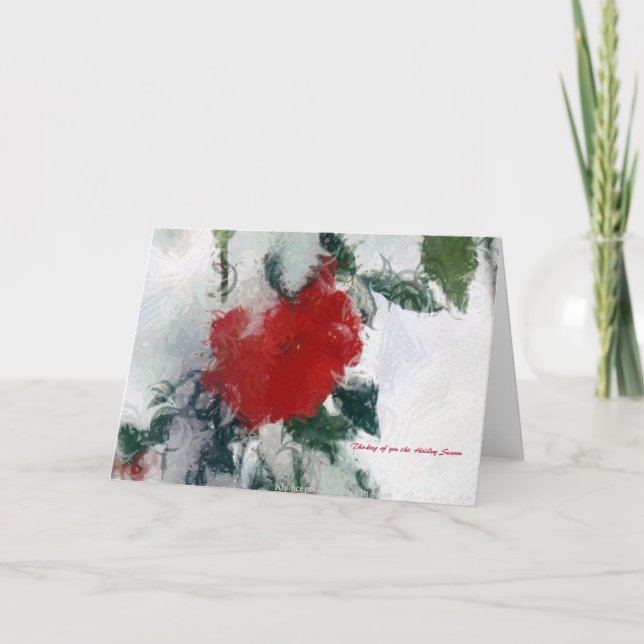 Cartão De Festividades Pensamento de você esta época natalícia por A. (Frente)
