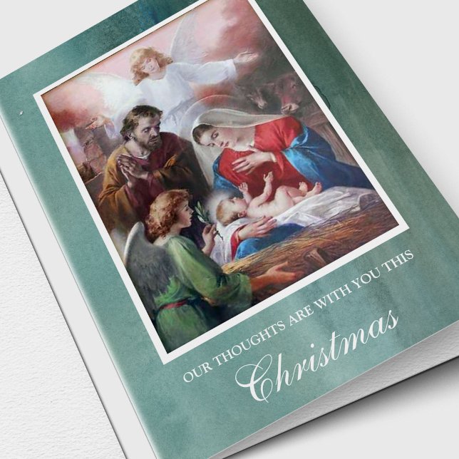 Cartão De Festividades Pensamento Religioso de Sua Simpatia de Natal (Religious Christmas sympathy cards)