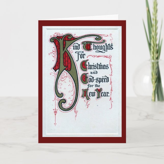 Cartão De Festividades Pensamentos bonitos, Natal e Vinta de Ano Novo 191 (Frente)