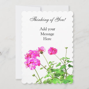 Cartão De Festividades Pensando em você, Gérânios Frescos