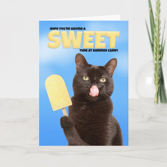 Cartão De Festividades Pensar em você no acampamento de verão deseja um g (Frente)