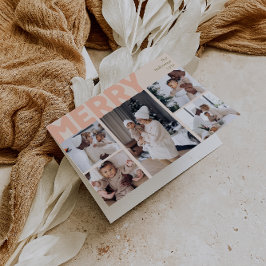 Cartão De Festividades Penteadeira Cinco Dobrada Coral Moderno Ousado