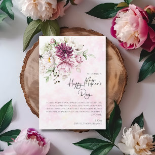 Cartão De Festividades Peonies elegante Dia de as mães