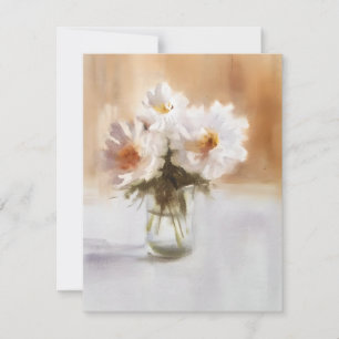 Cartão De Festividades Peonies Estudo B em Aquarelas
