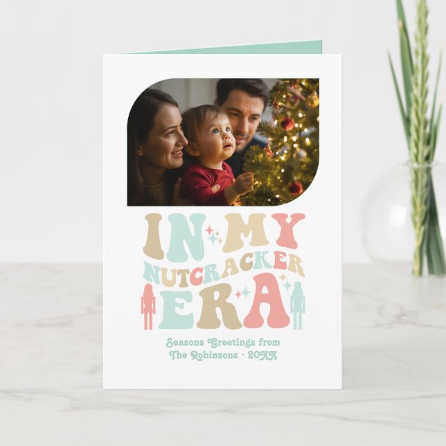 Cartão De Festividades Peppermint Cream Fun Retro Christmas Photos (Frente)