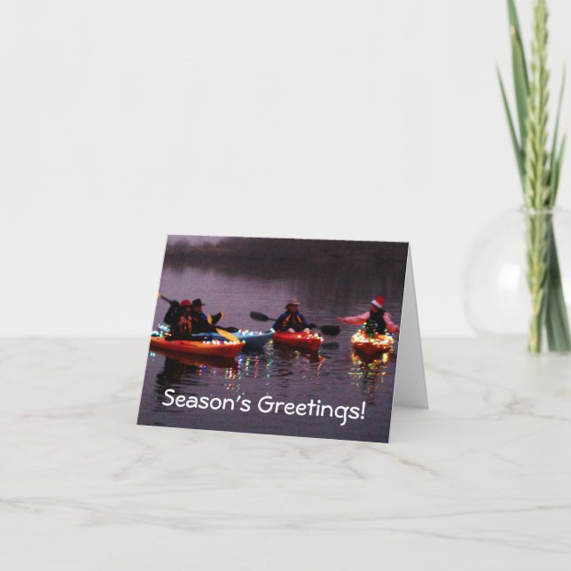 Cartão De Festividades Pequena frota do caiaque das luzes! (Frente)