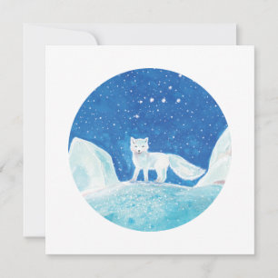 Cartão De Festividades Pequena ilustração da Raposa Ártica (Vulpes lagopu
