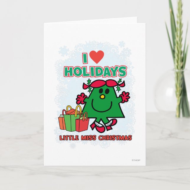 Cartão De Festividades Pequena Miss Natal | I Adoro Férias (Frente)