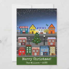Cartão De Festividades Pequena vizinhança | Feliz Natal