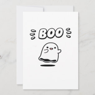 Cartão De Festividades Pequeno Boo Estilo Minimalista
